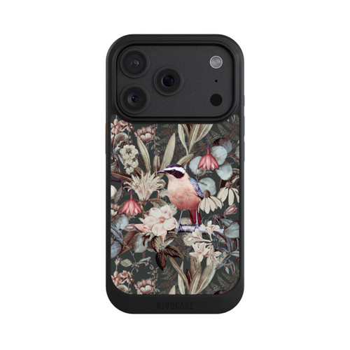 Apple iPhone 18 Pro NIVOcore Oiseau orange à motif de fleurs vintage