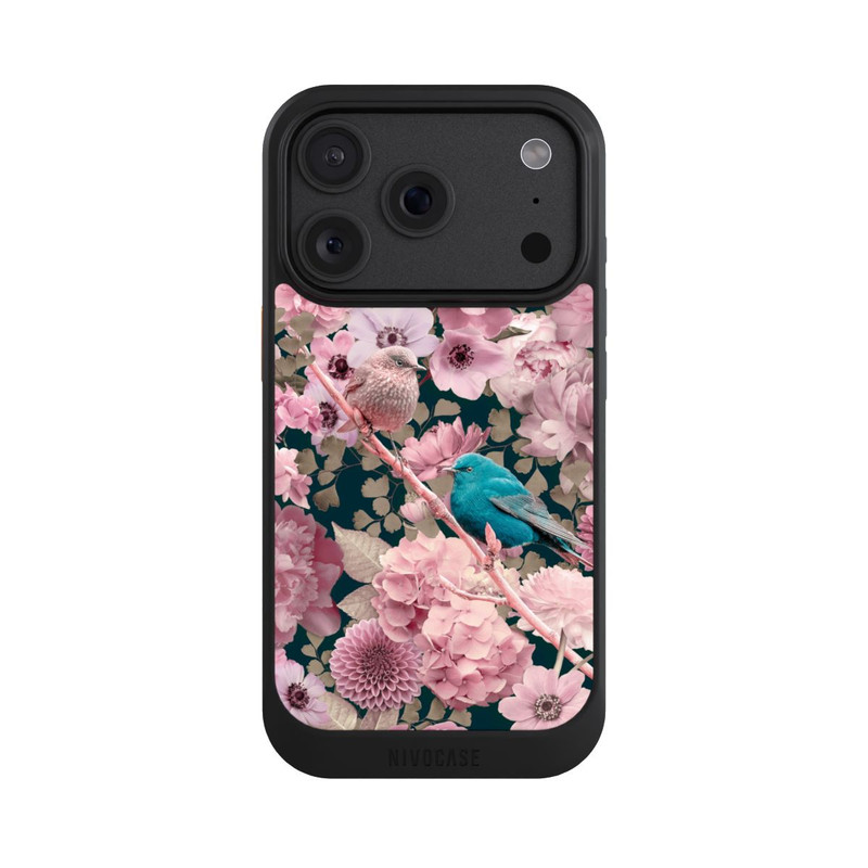 iPhone 18 Pro NIVOcore Moineaux à motif de fleurs roses