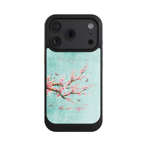 Apple iPhone 18 Pro NIVOcore Motif d'arbre en fleurs de cerisier bleu