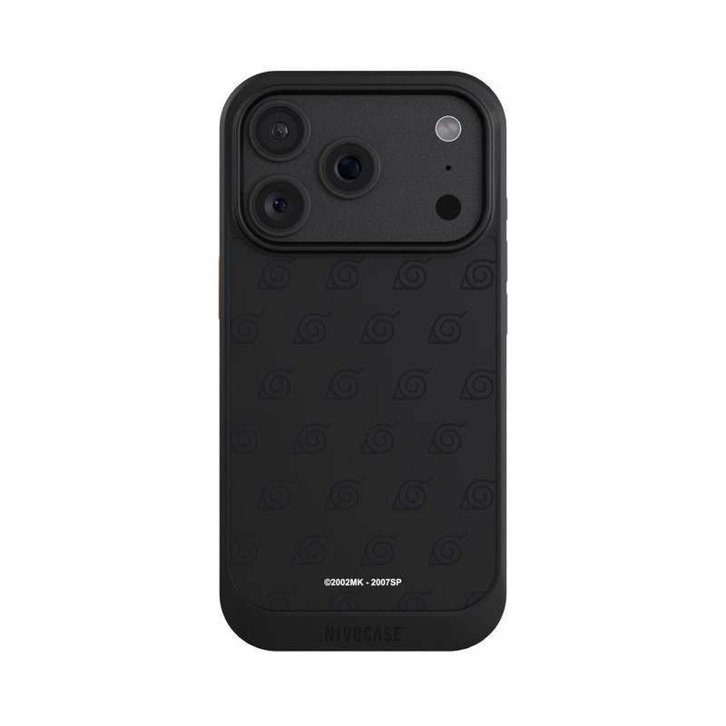 iPhone 18 Pro NIVOcore Konoha Pattern Noir sur Fond Transparent