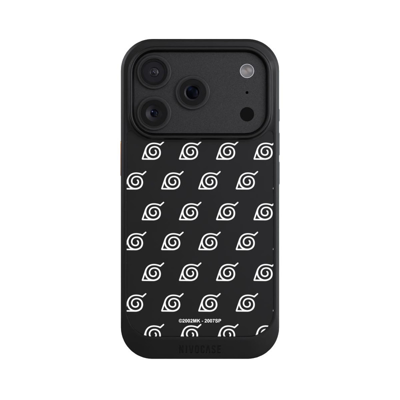 iPhone 18 Pro NIVOcore Konoha Pattern Blanc sur Fond Transparent
