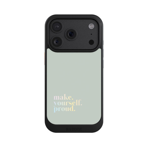 Apple iPhone 18 Pro NIVOcore Make Yourself Proud Citation - Menthe et dégradé