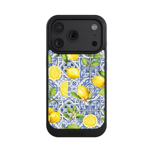 Apple iPhone 18 Pro NIVOcore Mediterrane Amalfi Küste mit Blauen Kacheln und Zitronen