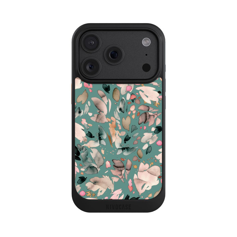 iPhone 18 Pro NIVOcore Fleurs abstraites, pétales vert