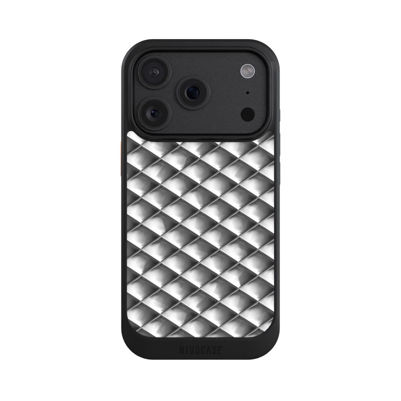 iPhone 18 Pro NIVOcore Carrés argentés Glamour