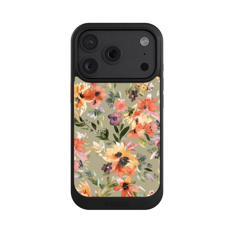 iPhone 18 Pro NIVOcore Malerische tropische Blumen Salbeigrün