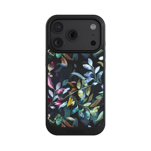 Apple iPhone 18 Pro NIVOcore Mystische Aquarellblätter schwarz