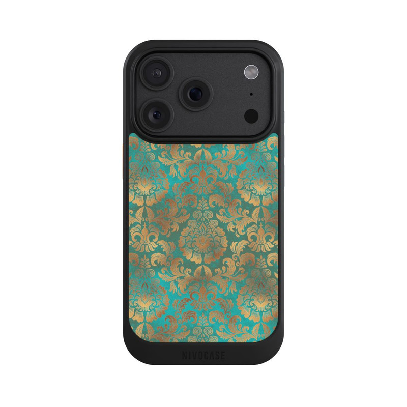 iPhone 18 Pro NIVOcore Damask Wallpaper Turquoise