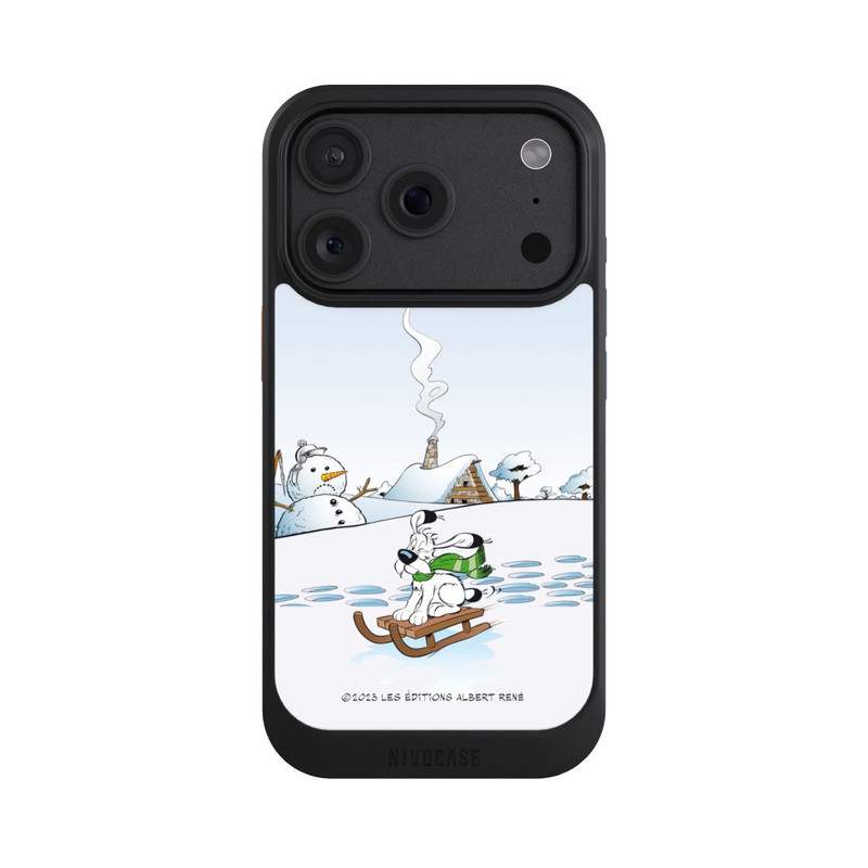 iPhone 18 Pro NIVOcore Idéfix fait du traîneau