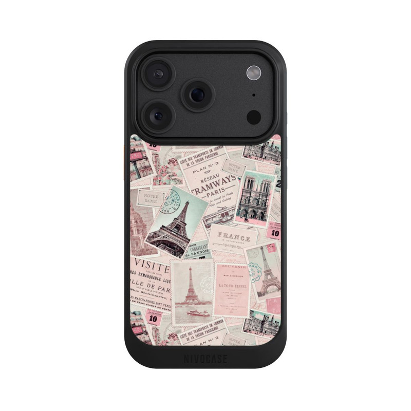 iPhone 18 Pro NIVOcore Vintage Paris Postcards Pattern