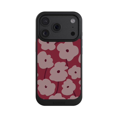 Apple iPhone 18 Pro NIVOcore Minimalistische Blumen Bordeaux