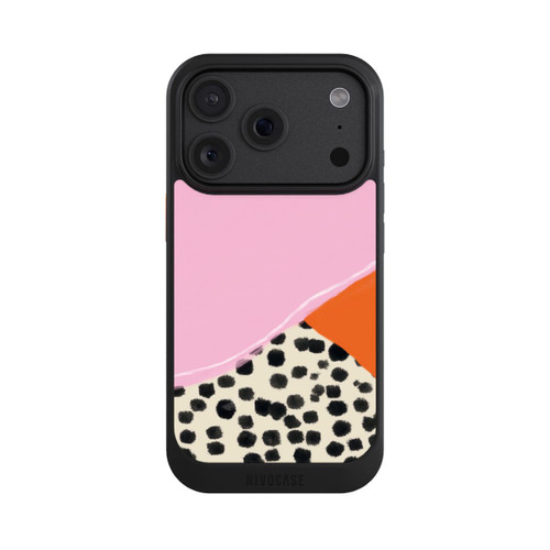 Apple iPhone 18 Pro NIVOcore Pink and Orange Modern Art with Dots