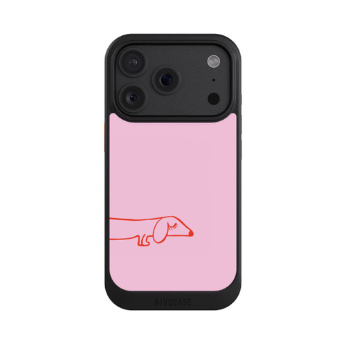 Apple iPhone 18 Pro NIVOcore Dachshund Illustration Pink