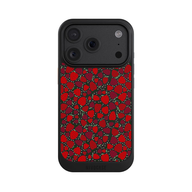 iPhone 18 Pro NIVOcore Strawberry Pattern Comic Transparent