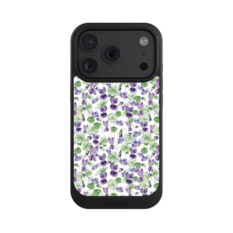 iPhone 18 Pro NIVOcore Purple Wildflowers Pattern Watercolor