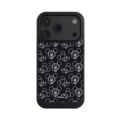 Apple iPhone 18 Pro NIVOcore Disney Mickey Faces Black Line Art Pattern