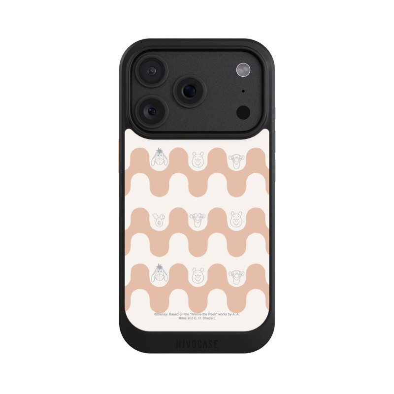 iPhone 18 Pro NIVOcore Winnie l'Ourson et ses Amis Motif Vagues Bohèmes