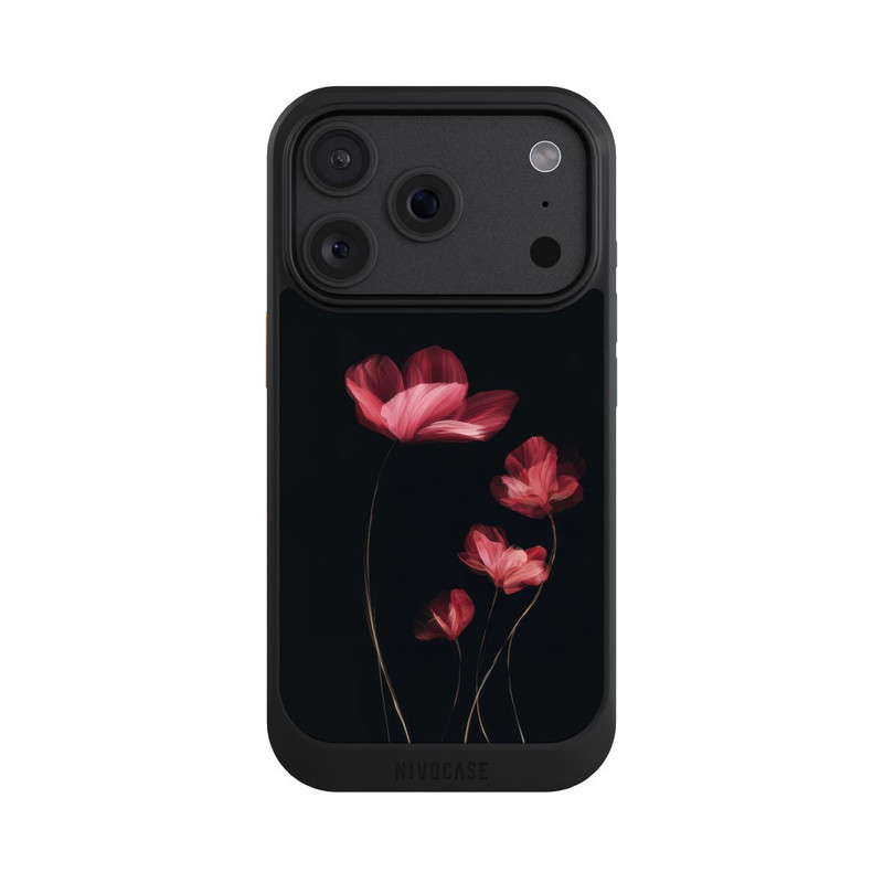 iPhone 18 Pro NIVOcore Fleurs Bordeaux Noires