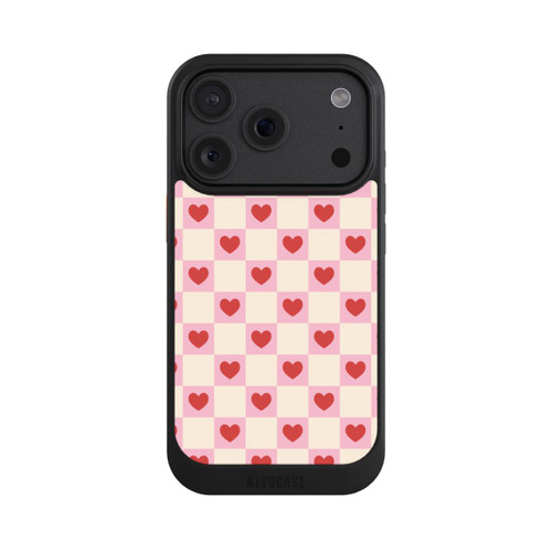 Apple iPhone 18 Pro NIVOcore Valentine Checked Hearts Pattern Pink