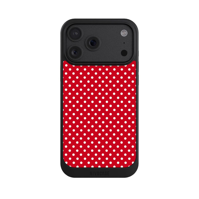 iPhone 18 Pro Max NIVOcore Polka Dots Dunkelrot und Weiß