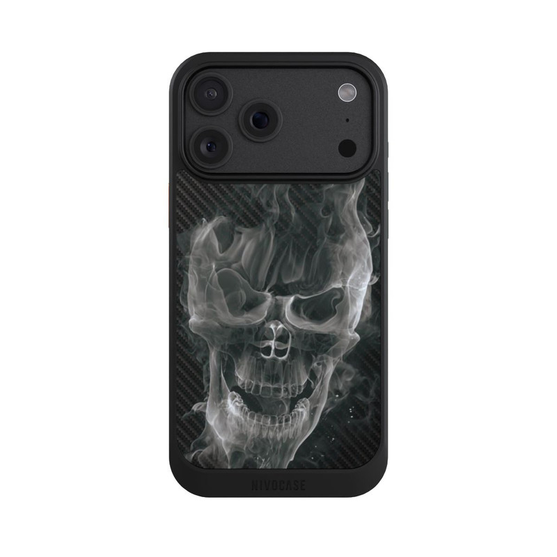 iPhone 18 Pro Max NIVOcore rauchender Totenkopf Carbon