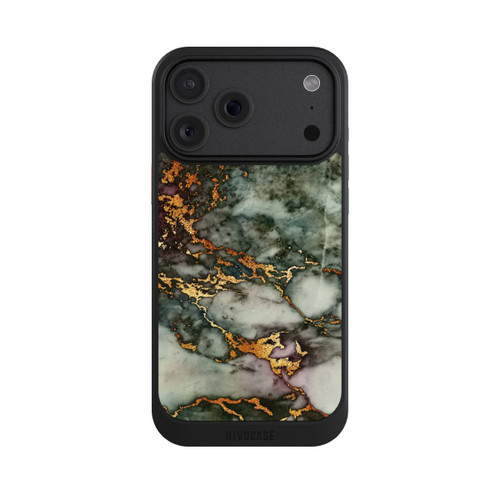 Apple iPhone 18 Pro Max NIVOcore Aspect marbre gris et doré