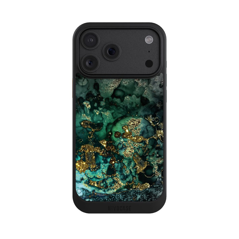 iPhone 18 Pro Max NIVOcore Cyan Glitter Marble Look