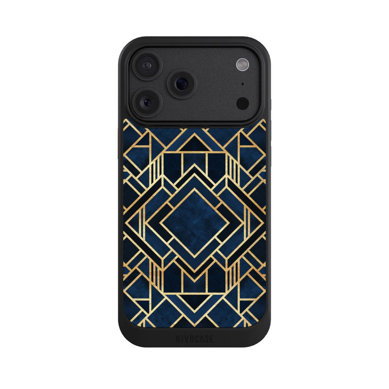 iPhone 18 Pro Max NIVOcore Impression Art Déco Bleu Or