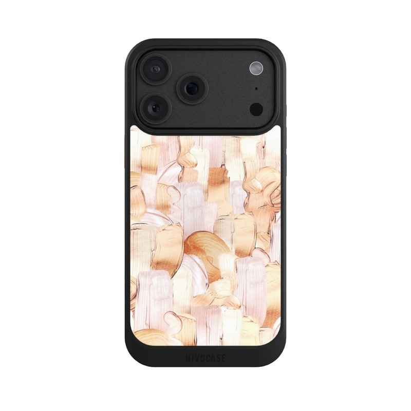 iPhone 18 Pro Max NIVOcore Weiß/Gold Pinsel Muster