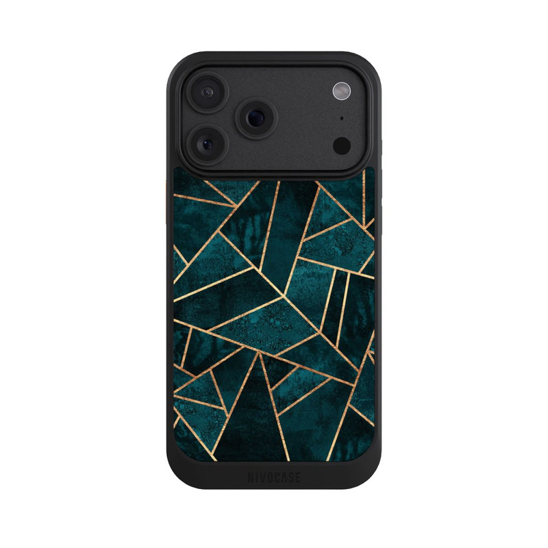 iPhone 18 Pro Max NIVOcore Tief Blaugrün Stein Gold Druck