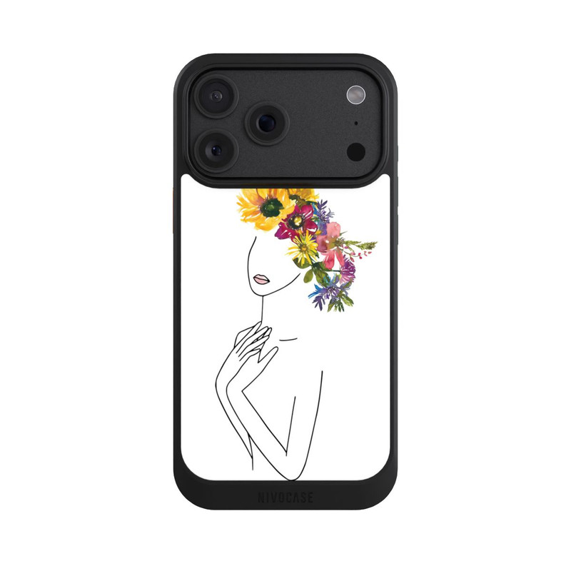 iPhone 18 Pro Max NIVOcore Line Art Frau mit Blumenkrone