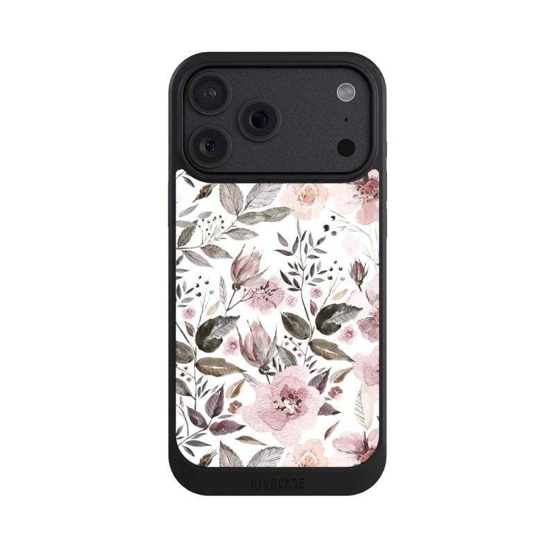 iPhone 18 Pro Max NIVOcore Aquarelle Fleurs Roses Brunes