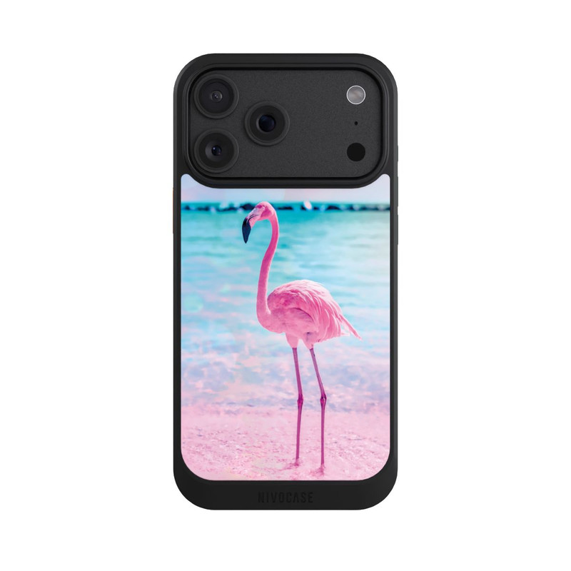 iPhone 18 Pro Max NIVOcore Pink Flamingo on the beach