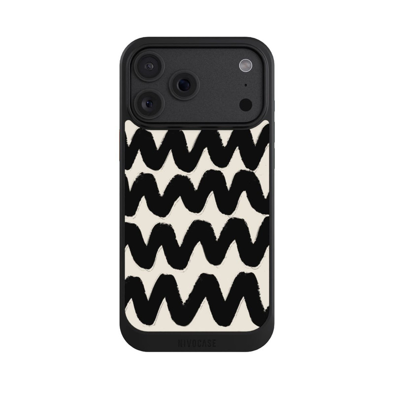 iPhone 18 Pro Max NIVOcore Vagues Noires Pattern