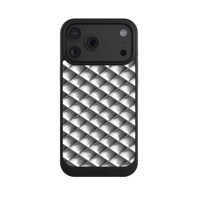 iPhone 18 Pro Max NIVOcore Glamour Silver Squares