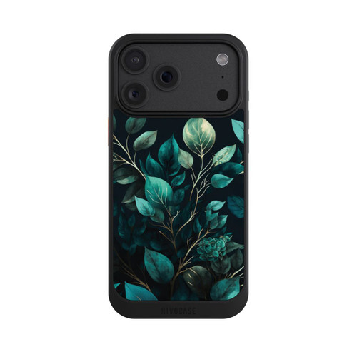 Apple iPhone 18 Pro Max NIVOcore Grüne Eukalyptus Blätter mit dunklem Hintergrund mit KI