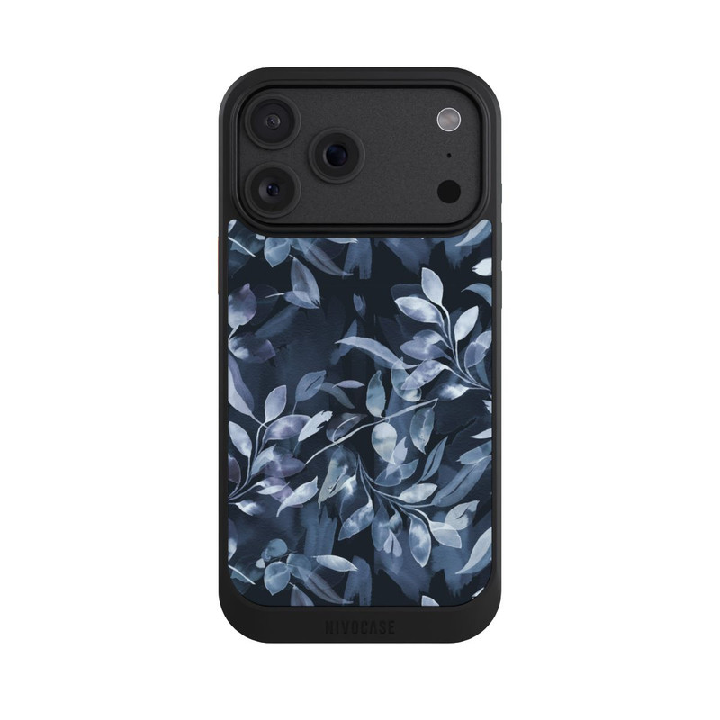 iPhone 18 Pro Max NIVOcore Mystische Aquarellblätter marineblau