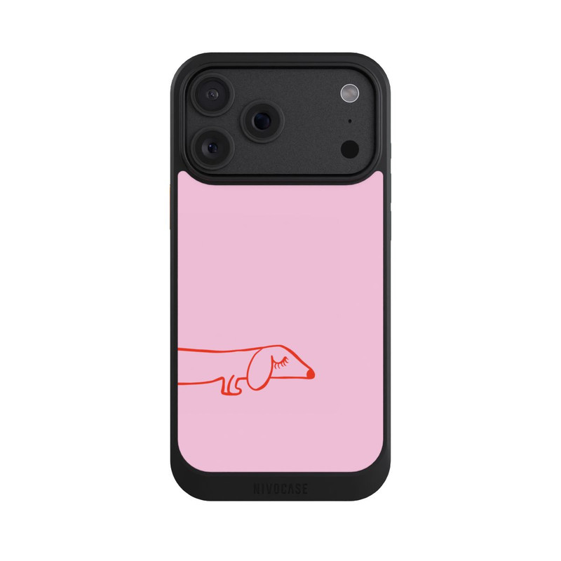iPhone 18 Pro Max NIVOcore Dachshund Illustration Pink