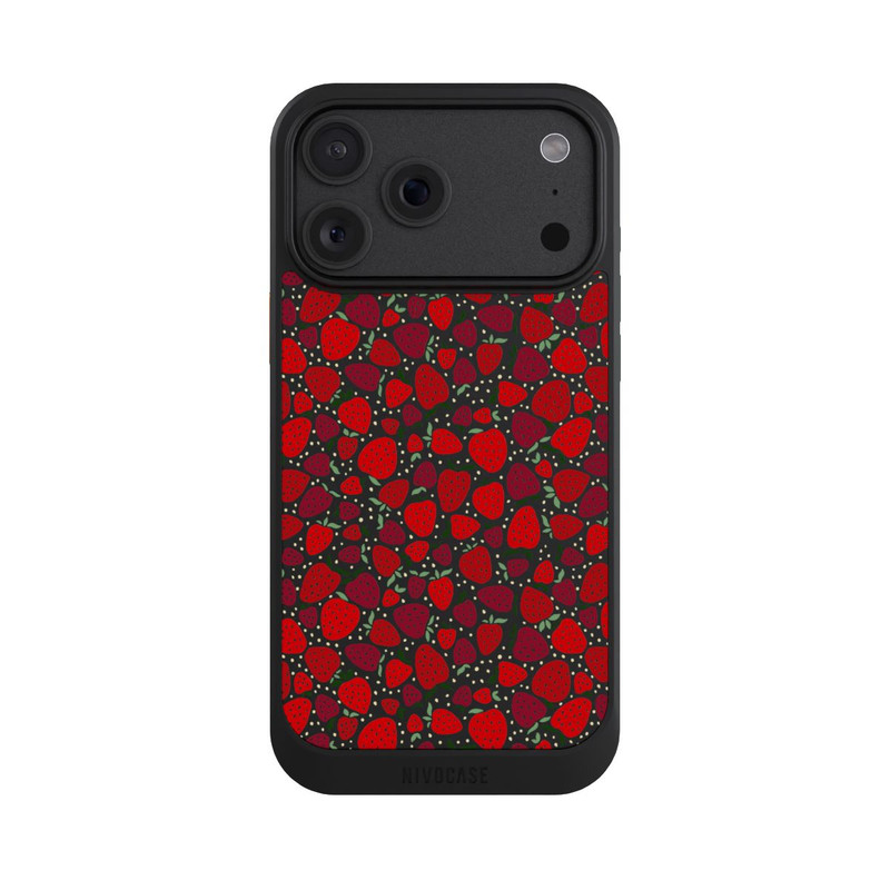 iPhone 18 Pro Max NIVOcore Strawberry Pattern Comic Transparent