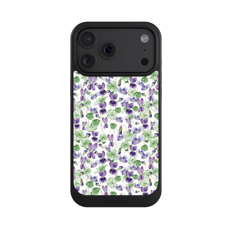iPhone 18 Pro Max NIVOcore Purple Wildflowers Pattern Watercolor