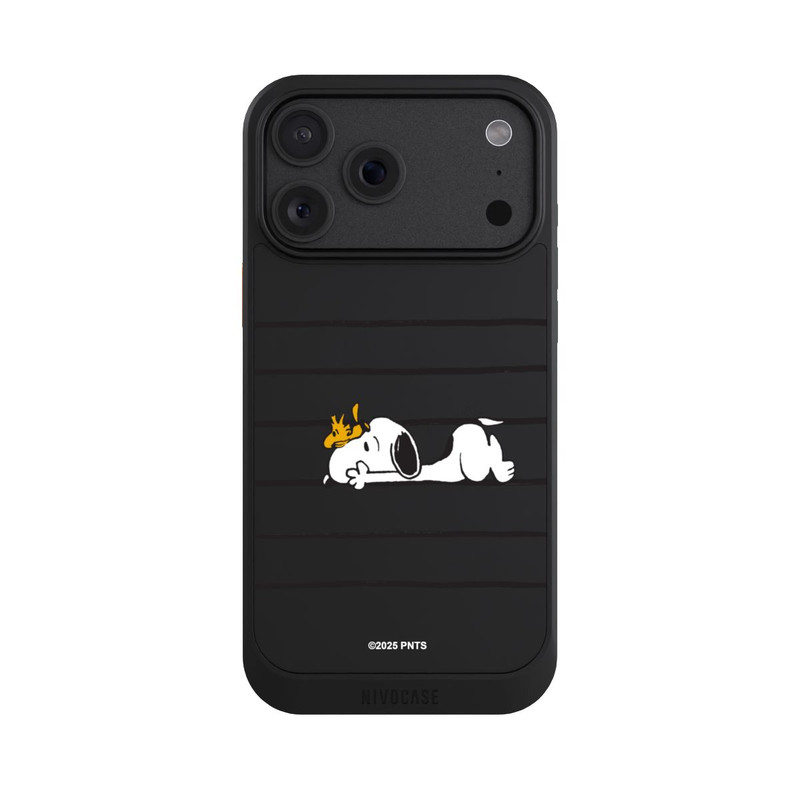 iPhone 18 Pro Max NIVOcore Snoopy Woodstock Streifen Peanuts Transparent