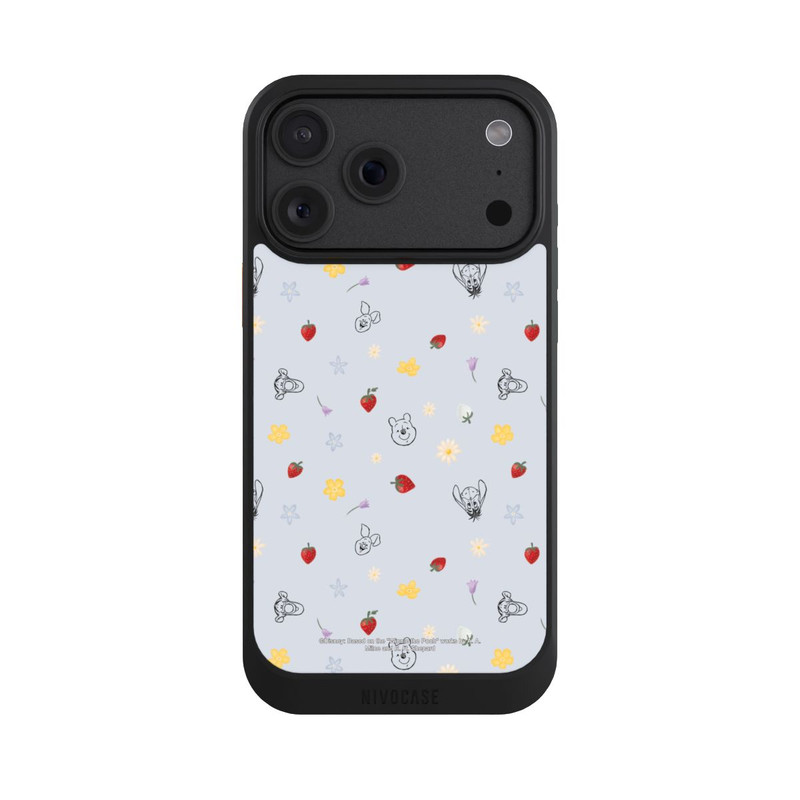 iPhone 18 Pro Max NIVOcore Winnie Puuh und Freunde Erdbeer Muster Blau