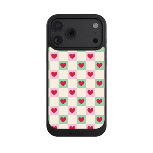 Apple iPhone 18 Pro Max NIVOcore Karomuster Herzen Rosa und Grün Valentinstag