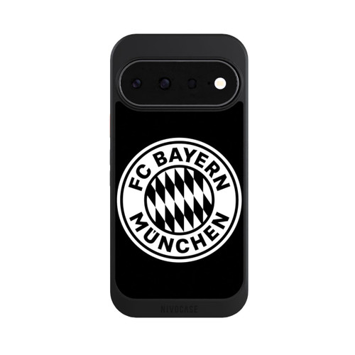 Google Pixel 11 NIVOcore Logo FCB Classique Petit - Blanc sur Fond Noir