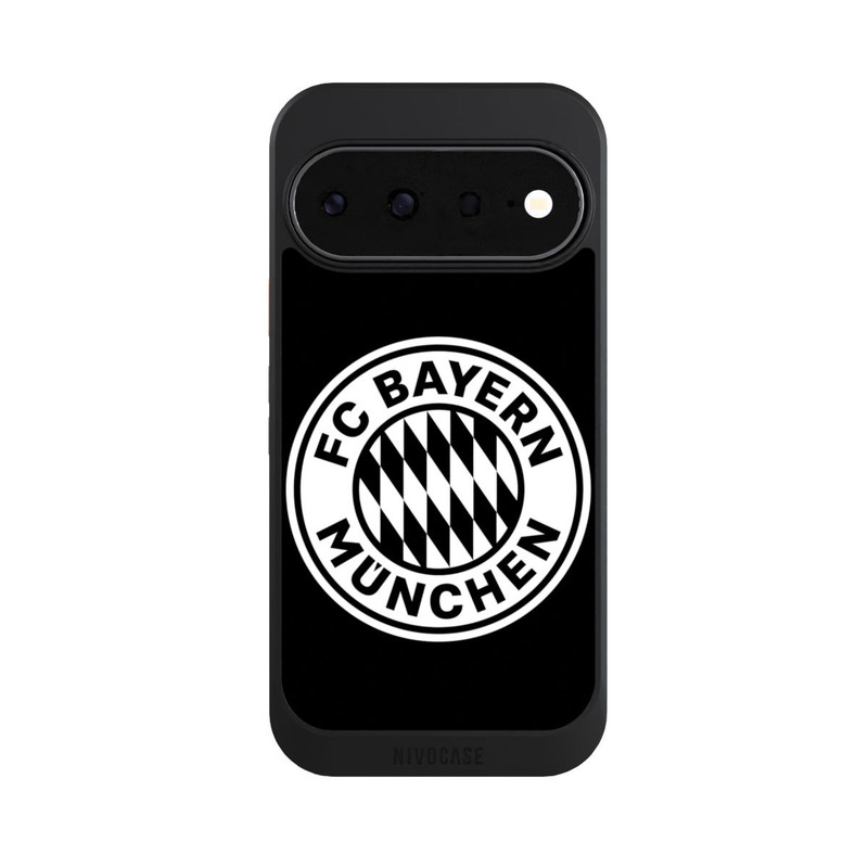 Pixel 11 NIVOcore Logo FCB Classique Petit - Blanc sur Fond Noir