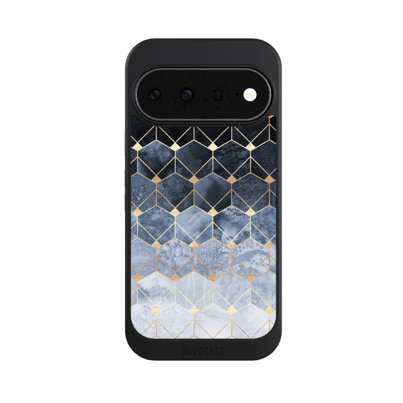 Pixel 11 NIVOcore Impression Or Hexagones Bleus Et Diamants