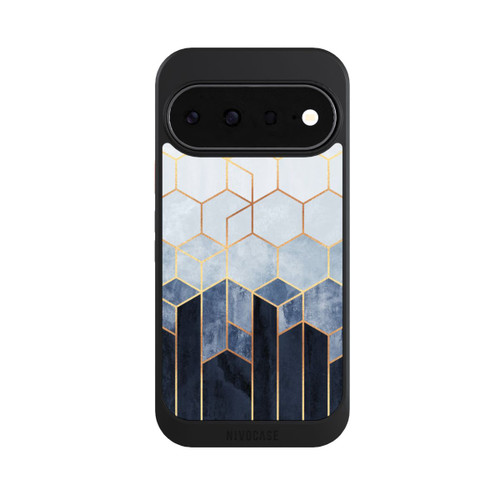 Google Pixel 11 NIVOcore Impression d'or d'hexagones bleus doux