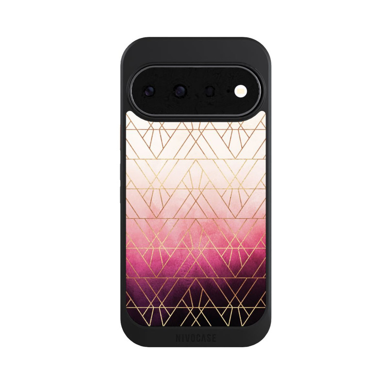 Pixel 11 NIVOcore Triangles ombrés roses imprimé doré