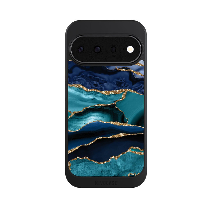 Pixel 11 NIVOcore Aspect pailleté doré marbré bleu foncé et bleu clair