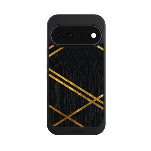 Google Pixel 11 NIVOcore Black Geometric Pattern Golden Stripes
